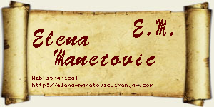 Elena Manetović vizit kartica